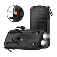 Solar Power Bank 30000 mAh Cargador Portátil Carga Rápida PB224 4 en 1 Linterna